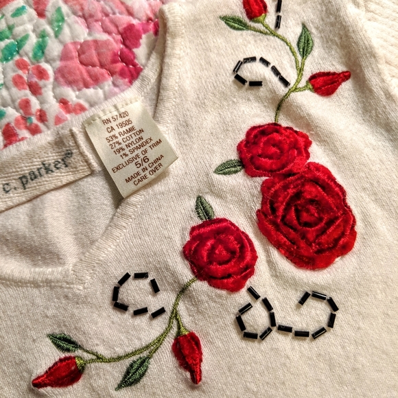 K.C PARKER V-Neck White Sweater - Picture 4 of 4